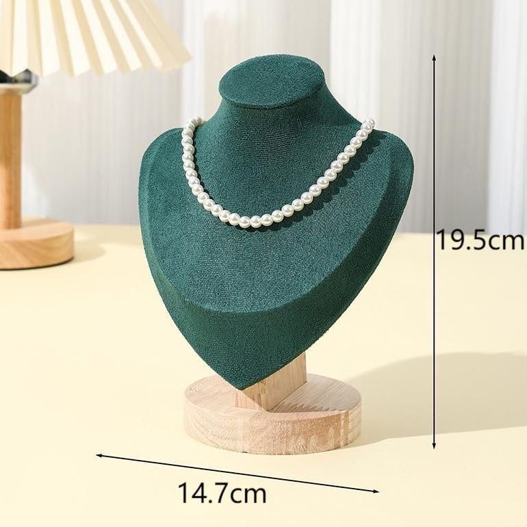 Display Kalung Aesthetic Manekin Rak Display Tempat Perhiasan Kayu Stand Kalung Manekin Leher