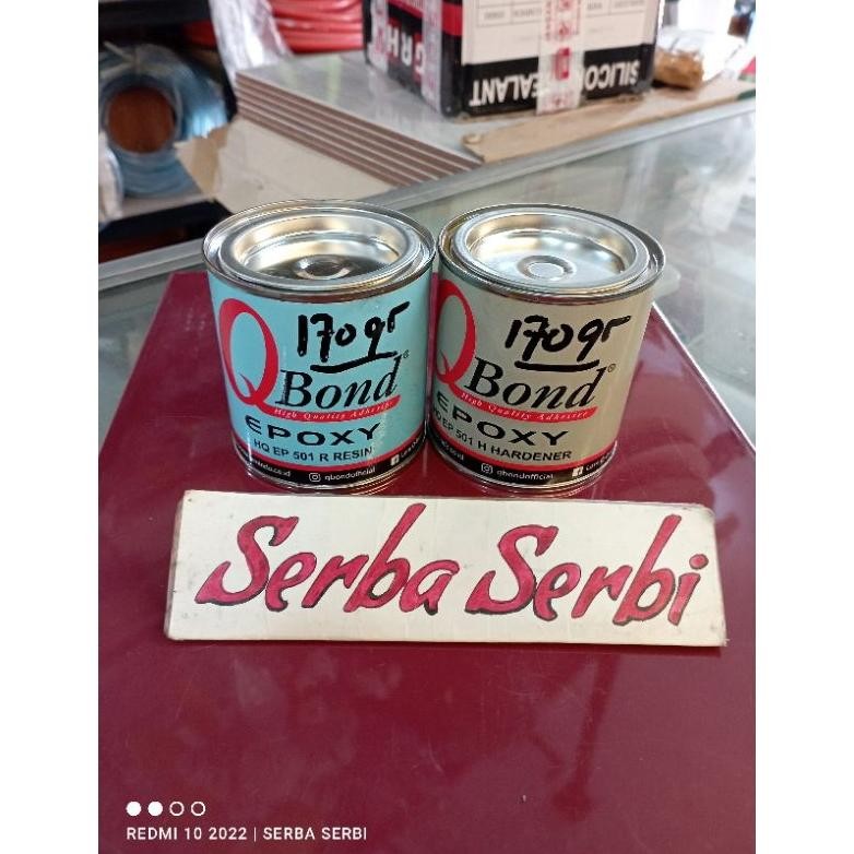 (170+170gr (KECIL) QBOND RESIN HARDENER) Lem epoxy serbaguna