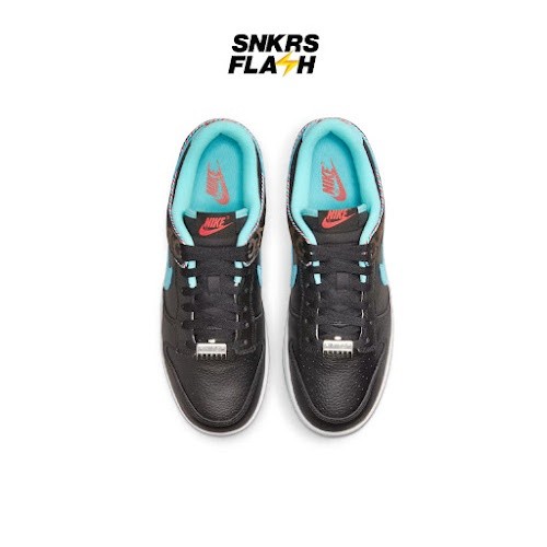 NIKE Dunk Low Barber Shop Black Teal Blue Sepatu Sneakers Wanita - DH7614001 - Size 39