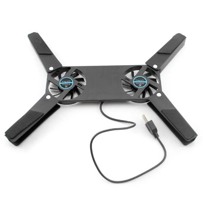 ALAS DUDUKAN LIPAT PENDINGIN LAPTOP NOTEBOOK DUA KIPAS USB PORTABLE