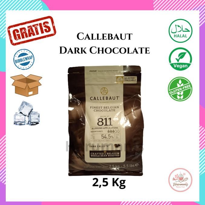 

Promo Callebaut Dark Chocolate Couverture 811 54,5% Kemasan Asli 2,5Kg
