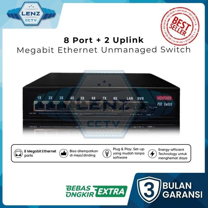 Switch POE Hub 8+2 Port / Switch POE 8 Port