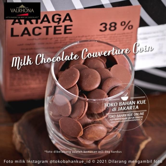 

Murah Valrhona Ariaga Lactee 38% 500Gr Milk Couverture Chocolate Coin