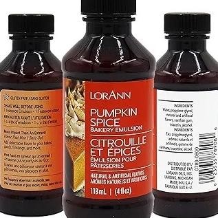 

Promo Lorann Pumpkin Spice Bakery Emulsion 4Oz 118Ml Extract Flavour Essence