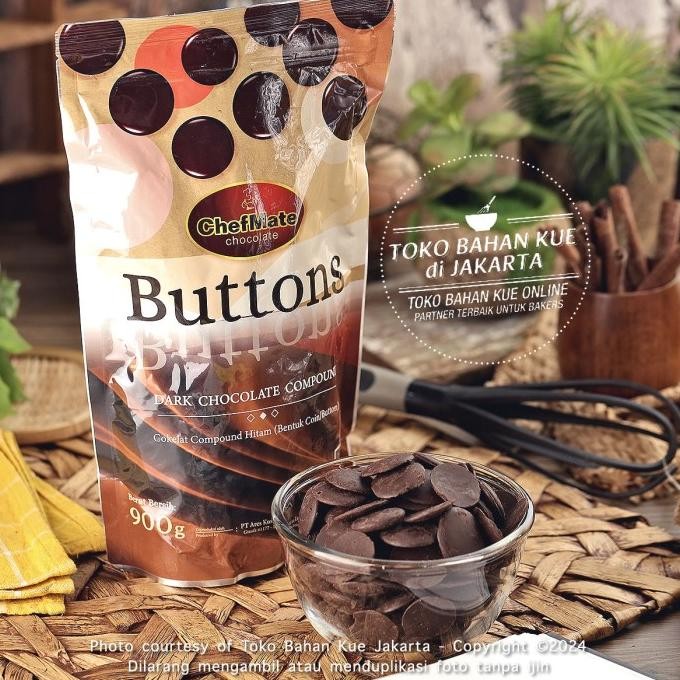 

Promo Chefmate Dark Chocolate Coin Compound 900Gr Cokelat Buttons Keping