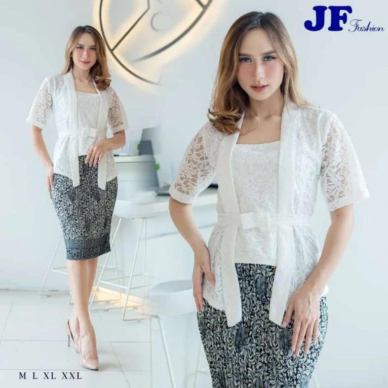 M-4 Set Kebaya Kutu Baru Brokat Modern Lengan Pendek / Atasan Kebaya Kekinian Terbaru Terlaris Termu