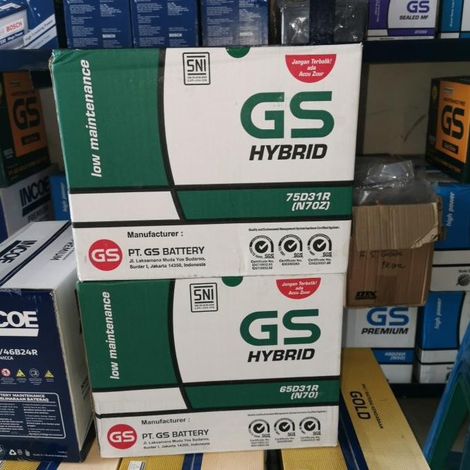 TERBARU - AKI BATERAI GS ASTRA HYBRID N70Z/N 70Z 75AH MOBIL KIJANG KUDA L300