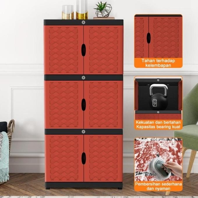 lemari pakaian plastik/lemari plastik susun/lemari baju plastik/lemari susun plastik