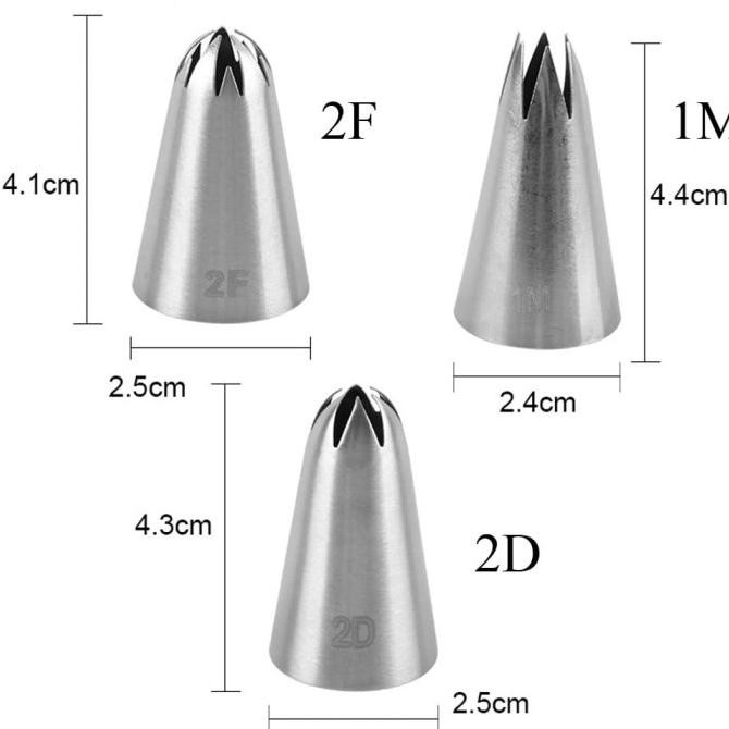 HJK SPUIT 2F #2F dekorasi kue ulang tahun NOZZLE BINTANG KUNCUP KW ART sagu cetakan piping bag