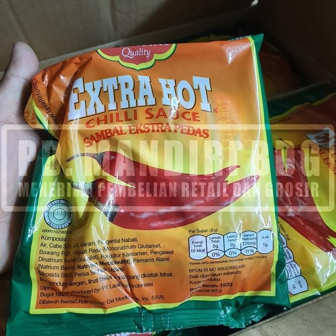 

Grosir Delmonte Extra Hot Sachet 9 Gr 1 Karton
