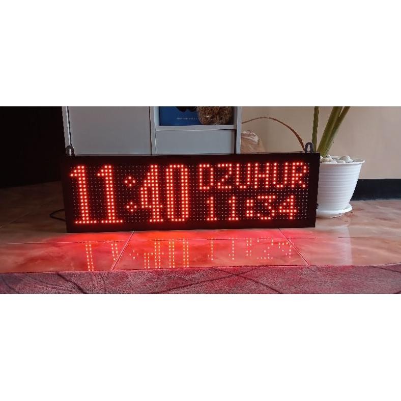 mia jam waktu sholat wifi khalifah 20x70cm / jadwal sholat masjid 20 cm x 70 cm