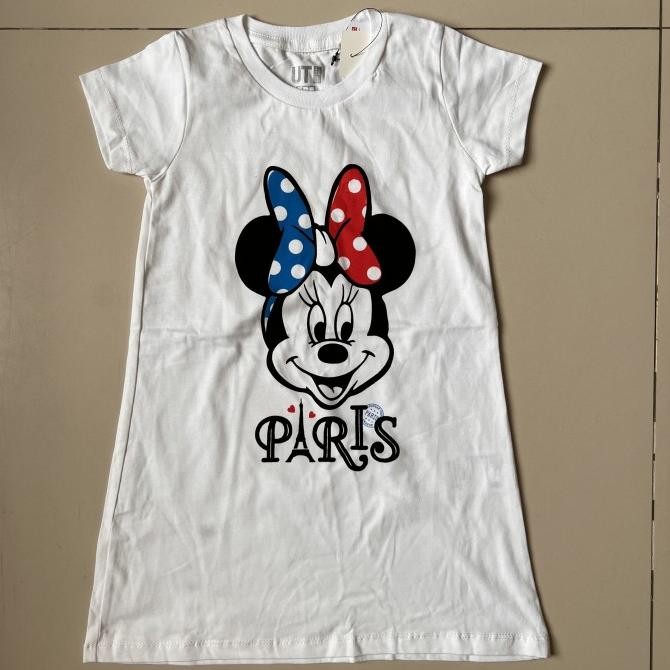 Dress Santai Anak Perempuan Disney Uniqlo Minnie Mouse White