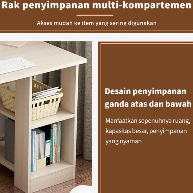 HOMETIME Meja Komputer Meja Gaming Meja Kantor Meja Belajar Meja Minimalis Putih