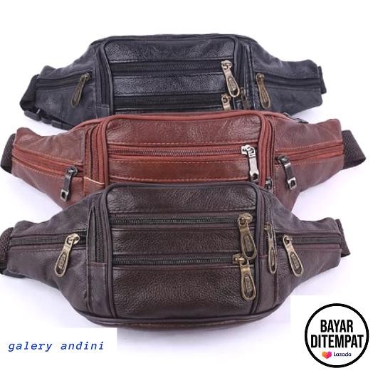 GALERY ANDINI - TAS PINGGANG KULIT PRIA WANITA MURAH WAISTBAG DADA BAHU SLING BAG / TAS KULIT PRIA