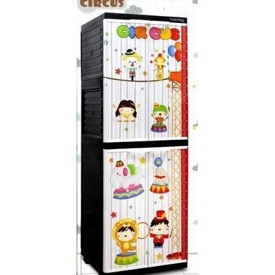 LEMARI PAKAIAN PLASTIK LEMARI TABITHA MINI JEPARA FULL KUNCI LEMARI 4 SUSUN 2 PINTU TABITHA LS2P CER