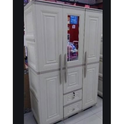Olymplast Lemari Plastik 3 Pintu Lemari Baju Pakaian OTC 03P Modern Pintu Geser Pintu Sliding Lemari