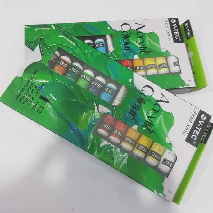 

cat acrylic set v-tec 6ml isi 12pcs kualitas bagus by Radhiant official
