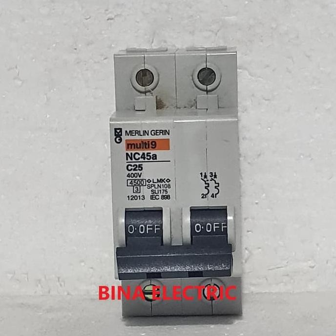Miliki Mcb Multi9/Multi 9 Merlin Gerin Nc45A 2P 25A / Mcb Merlin Gerin 2P 25A