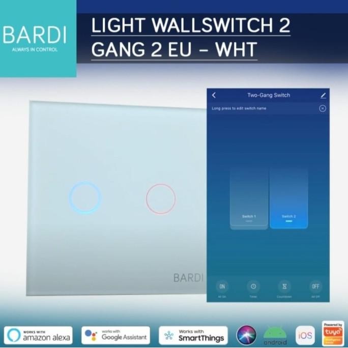 Miliki Bardi Wall Switch 2 Gang Wifi - Saklar Lampu