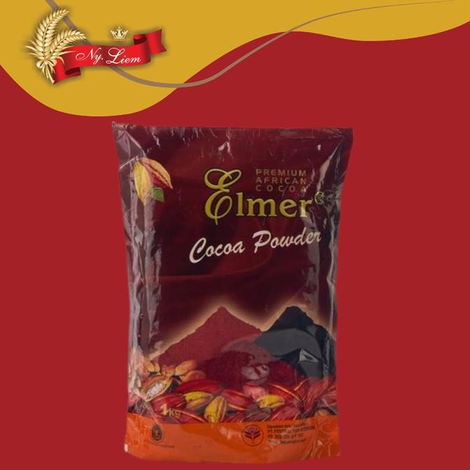 

TERSEDIA ELMER Cocoa Powder African Black Fat 10 - 12 % / Cokelat Bubuk 1kg