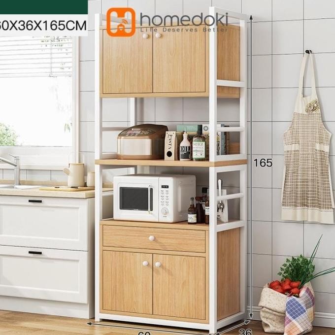 Lemari Dapur Kayu/Rak Dapur Minimalis/Rak Dapur Serbaguna/Lemari Dapur Minimalis /Rak Microwave