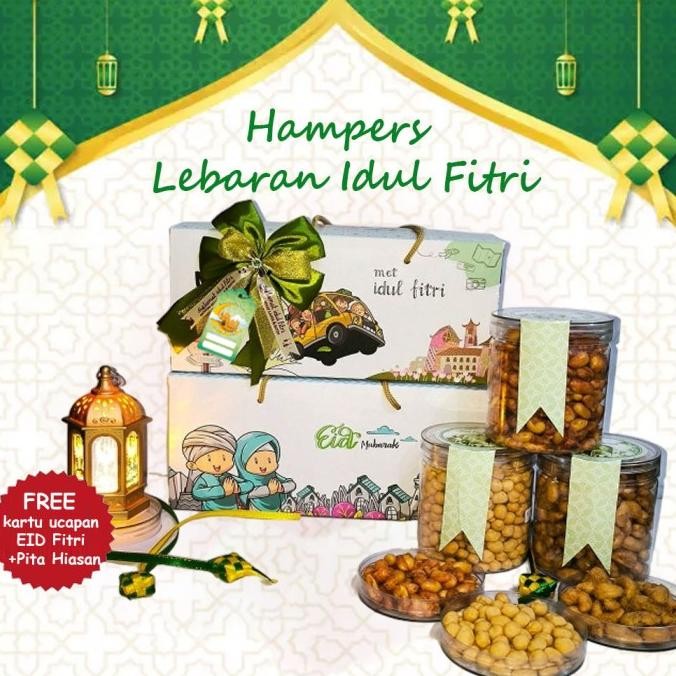 

Hampers Lebaran Premium Aneka Kacang Snack Murah Berkualitas Free Pita Hangtag Kemasan Tebal