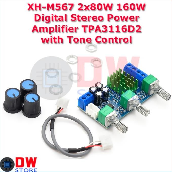 Xh-M567 2X80W 160W Digital Stereo Power Amplifier Tpa3116D2 Tpa3116 Original