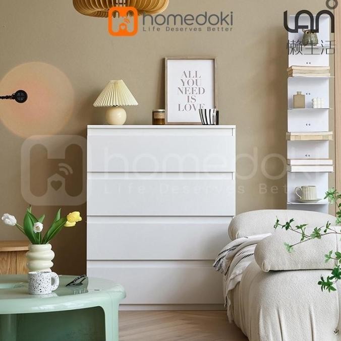 Lemari Laci / Lemari Baju Minimalis / Lemari Serbaguna / Lemari Susun Kayu / Lemari Putih Minimalis