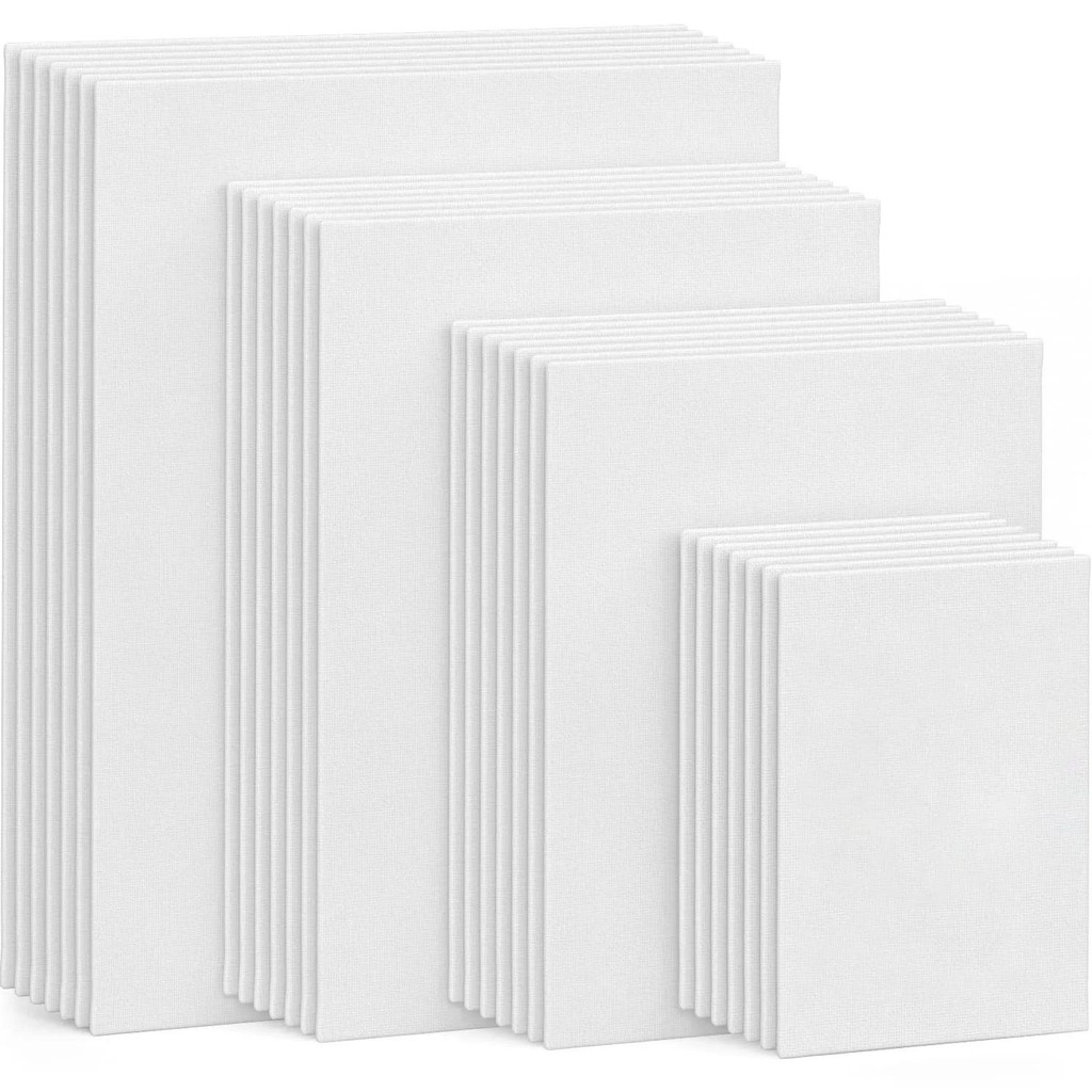 

4Pcs/Pack Professional Stretched Canvas Primed White 100% Cotton Canvas Boards For Acrylic Pouring Oil Paint Dry & Wet Art Media
