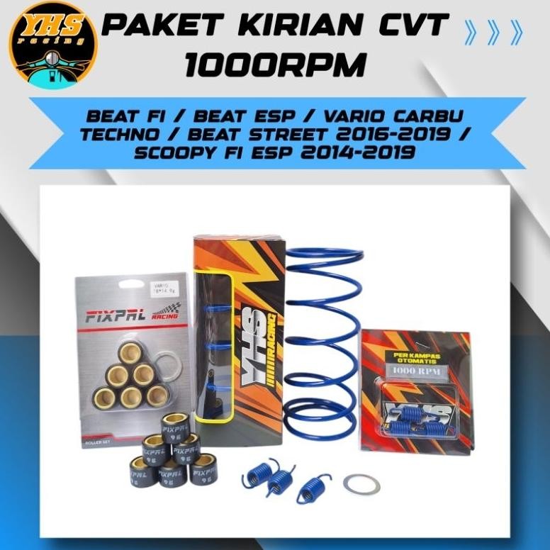 Paketan Full Upgrade Cvt 1m Beat Fi Beat Esp Scoopy Beat Street Vario 110 Karbu Techno Roller Sentri