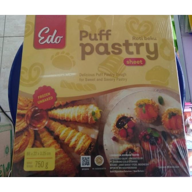 

TERSEDIA EDO PUFF PASTRY SHEET / KULIT ADONAN KUE / ADONAN ROTI 750 GR