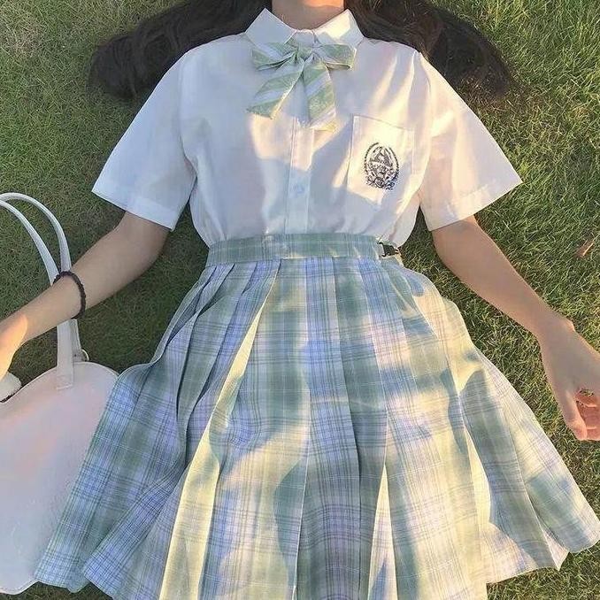 WetroseReady Stock Fashion JK Uniform Original Short Skirt Full College Style Student Suit Lattice S