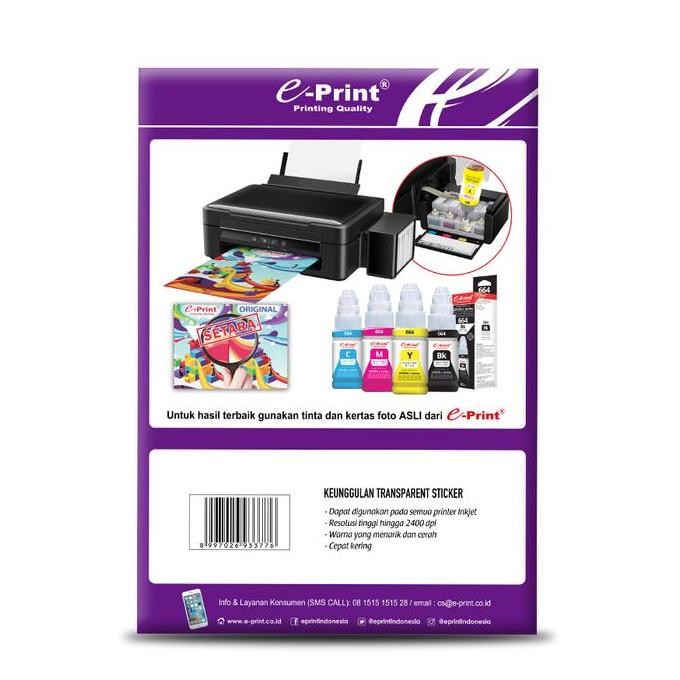 

E-Print Kertas Stiker Transparan Ukuran A4 150Gsm 10Lembar Promo
