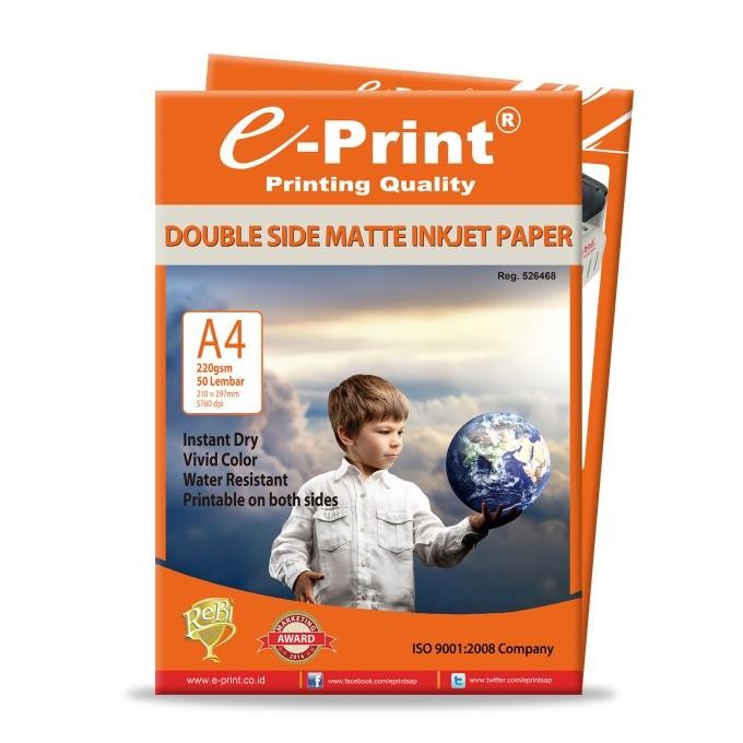 

E-Print Kertas Foto Double Side Matte Doff A4 220 Gsm 50 Lembar Best Seller