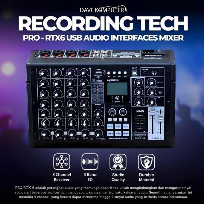 Baru RECORDING TECH PRO RTX6 RTX-6 PRO-RTX6 USB AUDIO ANALOG MIXER