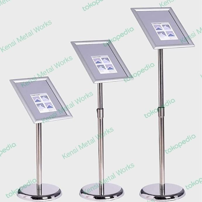 

Adjustable Standing Menu Frame Sign Holder Display A3 A4 Stainless murah