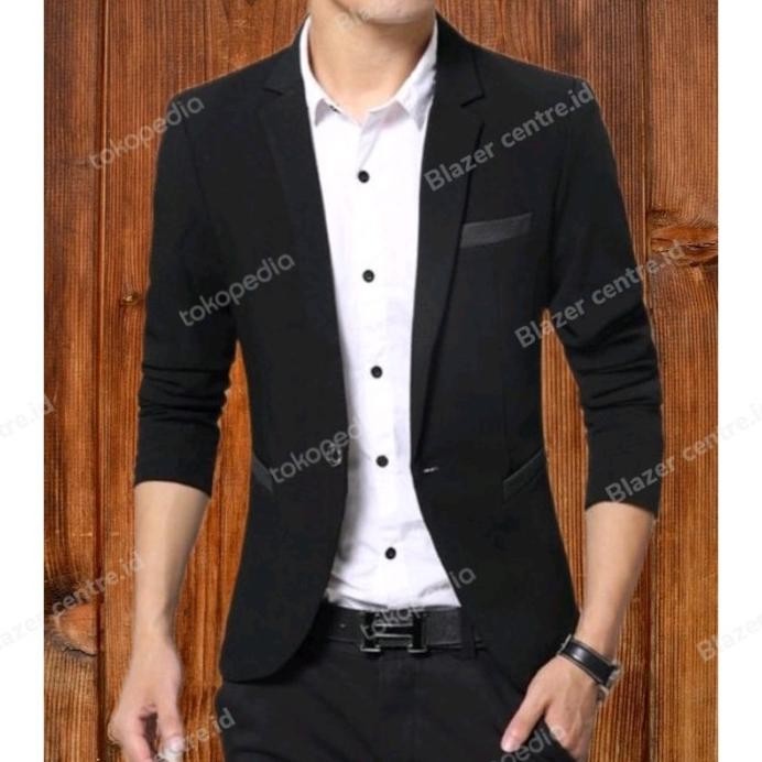 new  Blazer Pria - Jas Executive Class -Blazer Pria Black Twist - Jas Nikah murah