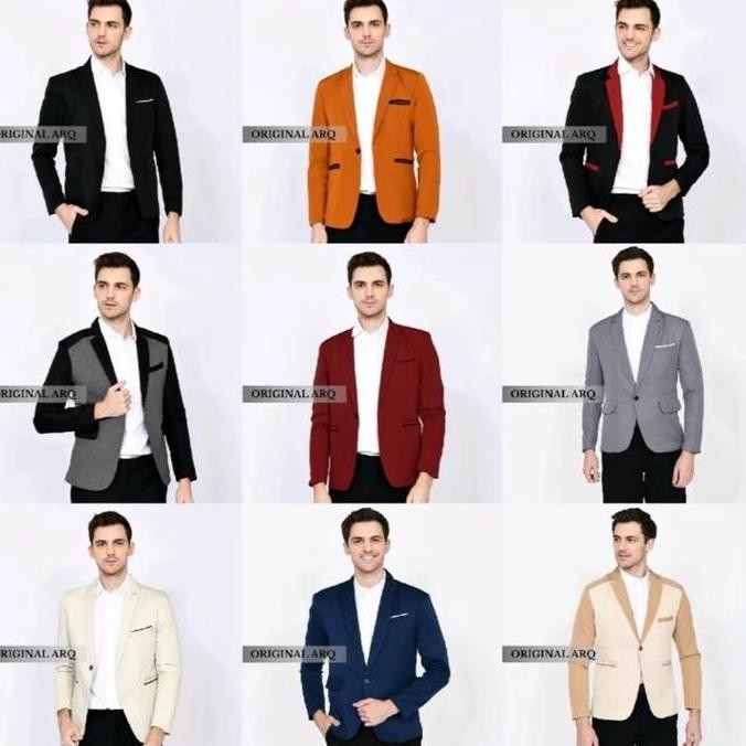new  JAS BLAZER PRIA SLIMFIT ORIGINAL ARQ BAHAN PREMIUM TERLARIS Jaket Formal Casual Hitam Panjang K