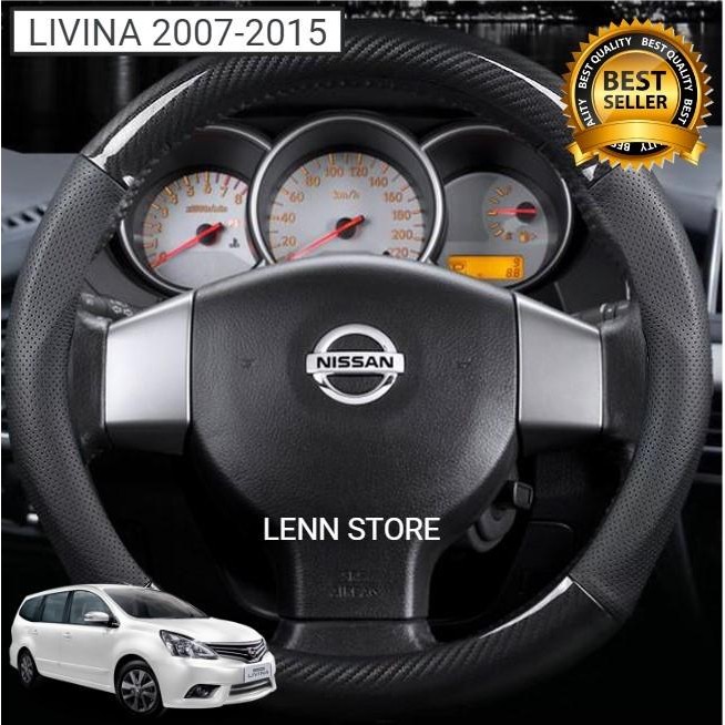 Cover Sarung Stir Carbon Mobil NISSAN GRAND LIVINA 2007 2008 2009 2010 2011 2012 2013 2014 2015 Impo