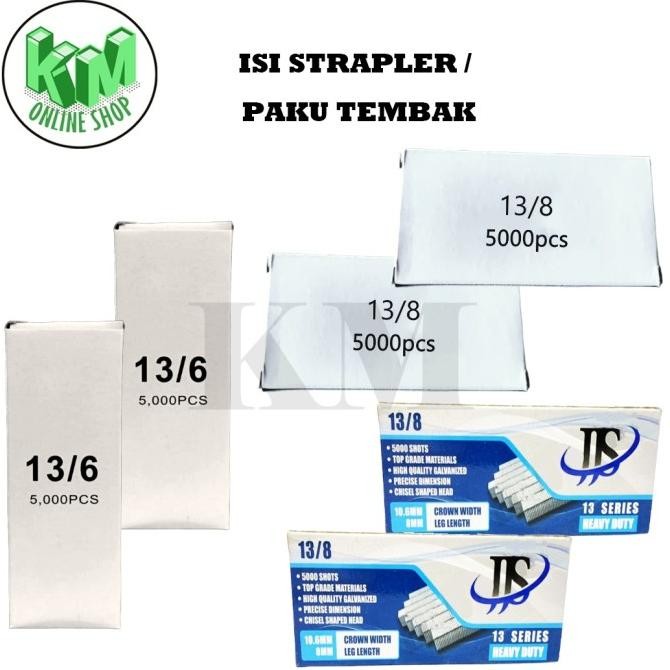 

Isi Straples 13/8 (8mm) / Refill Air Strapler / Gun Tacker PSM Auto
