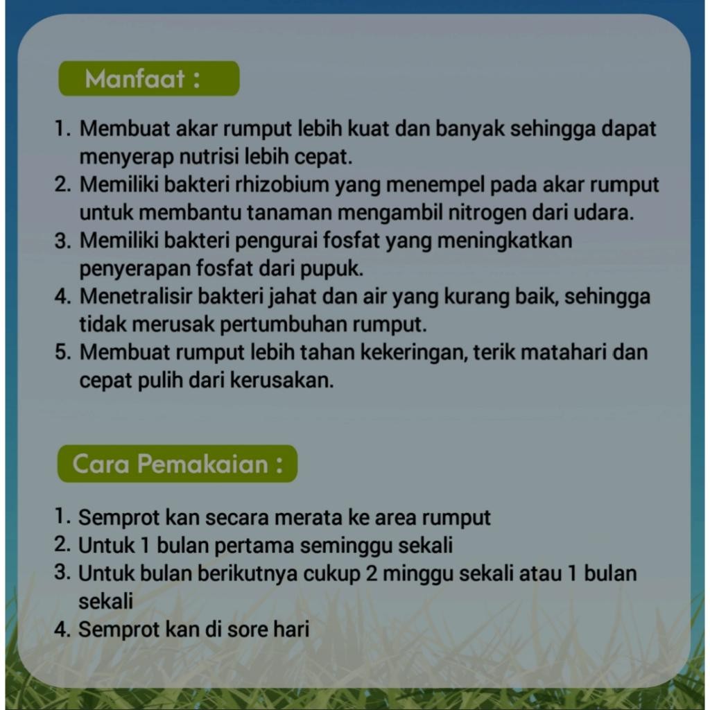 Biogrow Pupuk Rumput, Rumput Jepang, Rumput Gajah Mini, Penyubur, Vitamin Rumput