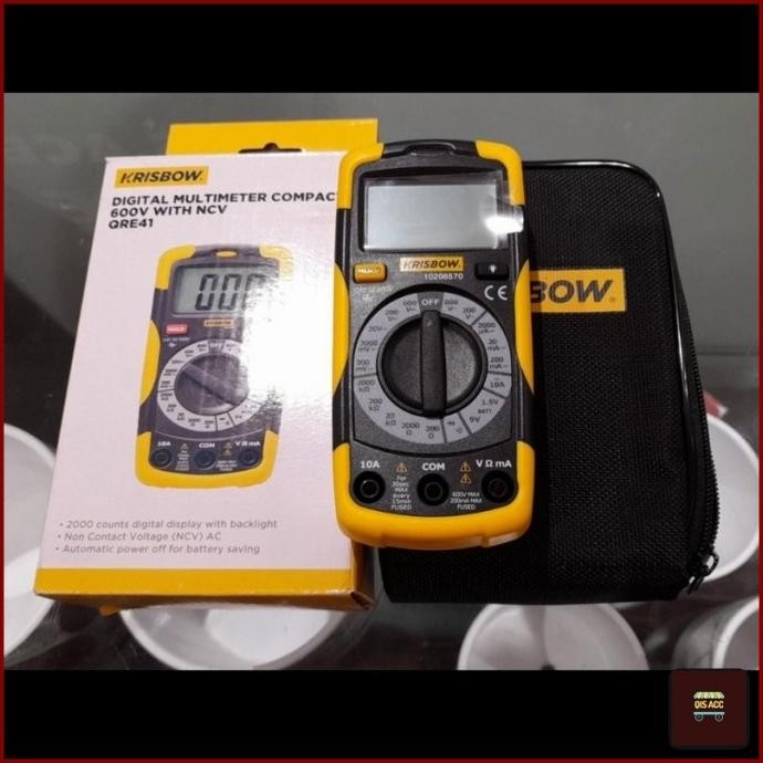 KRISBOW Multimeter Multitester Digital Compact 600V QRE41 With NCV