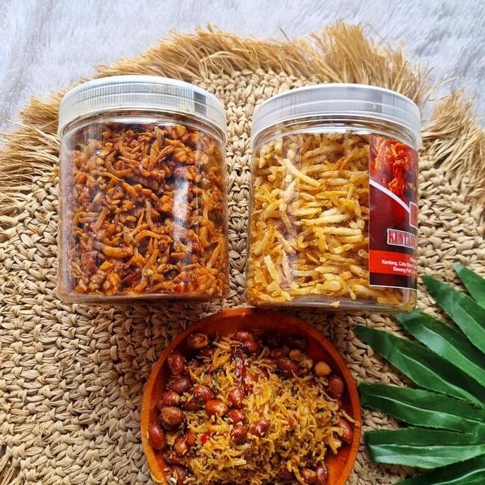 

Grosir Paket Bundling Teri Tempe Balado 300Gr Dan Kentang Original 200Gr Food Snack Pedas