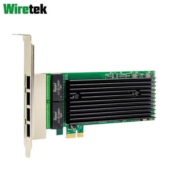 Murah PCI Express LAN RJ45 4port Gigabit Ethernet NIC Wiretek Non COD