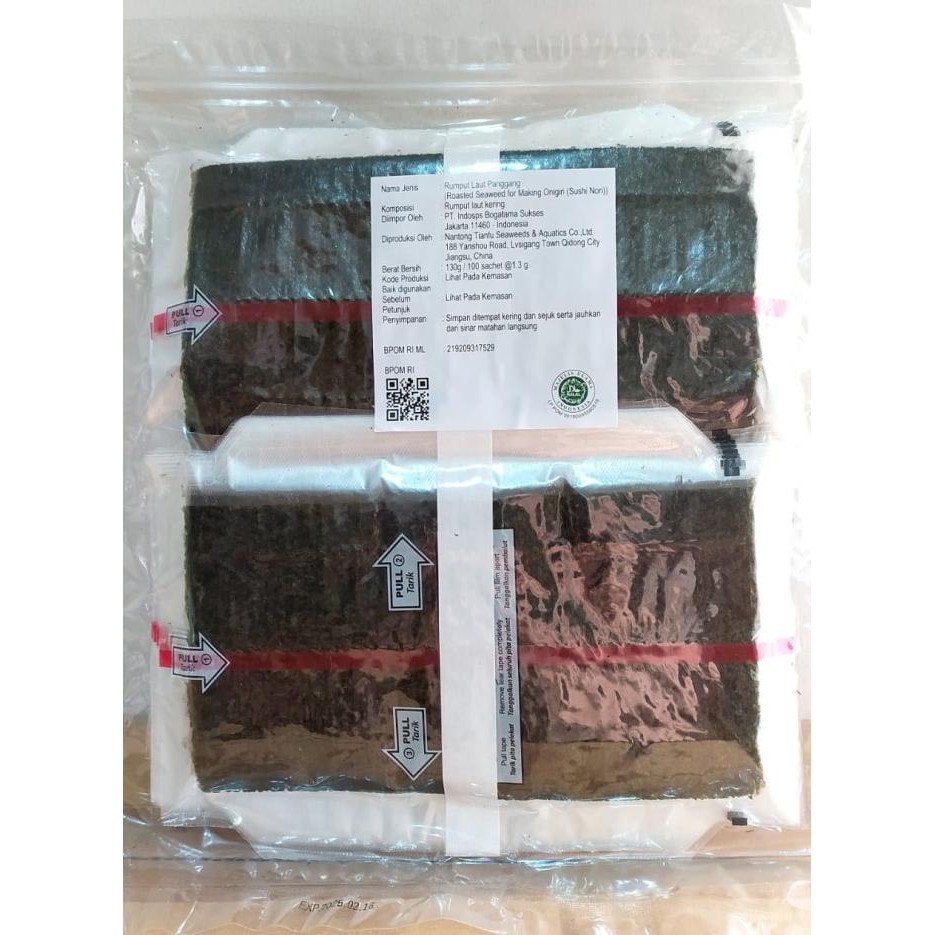 

Sale Triangle Onigiri Sushi Nori 100 Sheet Halal Mui / Wrapper 100 Lembar