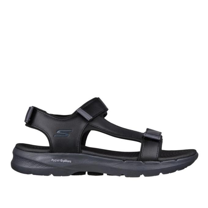 Skechers Sandal Pria Go Walk 6 Sandal Men's Sandal - Black Original