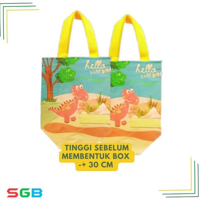 

Terbaru 1 Lusin ( isi 12 pcs ) Tas Spunbond Laminasi box Hello DINO & Karakter lainnya 25x25x15 - tas serbaguna