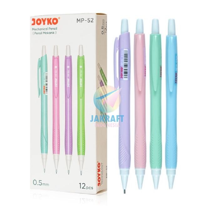 

Terbaru (12 Pcs) GROSIR Pensil Mekanik 2B JOYKO MP-52 Pastel Color 0.5 mm Retractable Mechanical Pencil | PACK