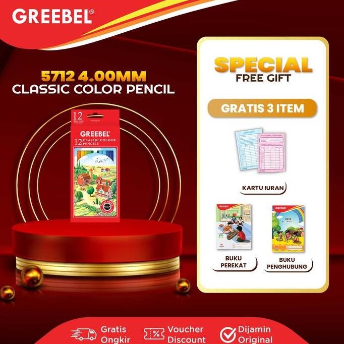

Terbaru Greebel Pensil Warna (5712) 12 Warna Classic Colour / Pensil Warna Greebel / Coloring Pencil Warna Aman untuk Anak Mewarnai
