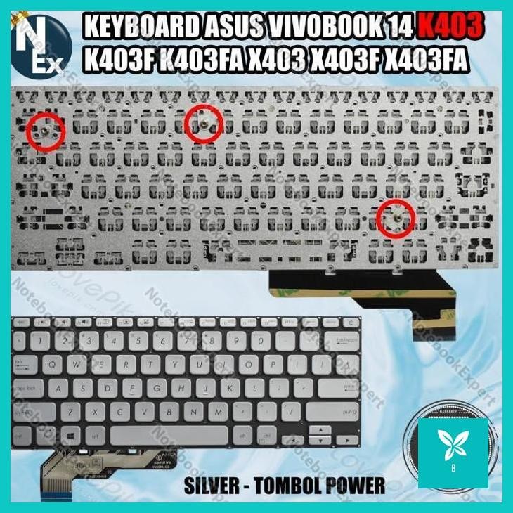 | AHN | KEYBOARD FOR VIVOBOOK 14 K403 K403F K403FA X403 X403F X403FA SILVER